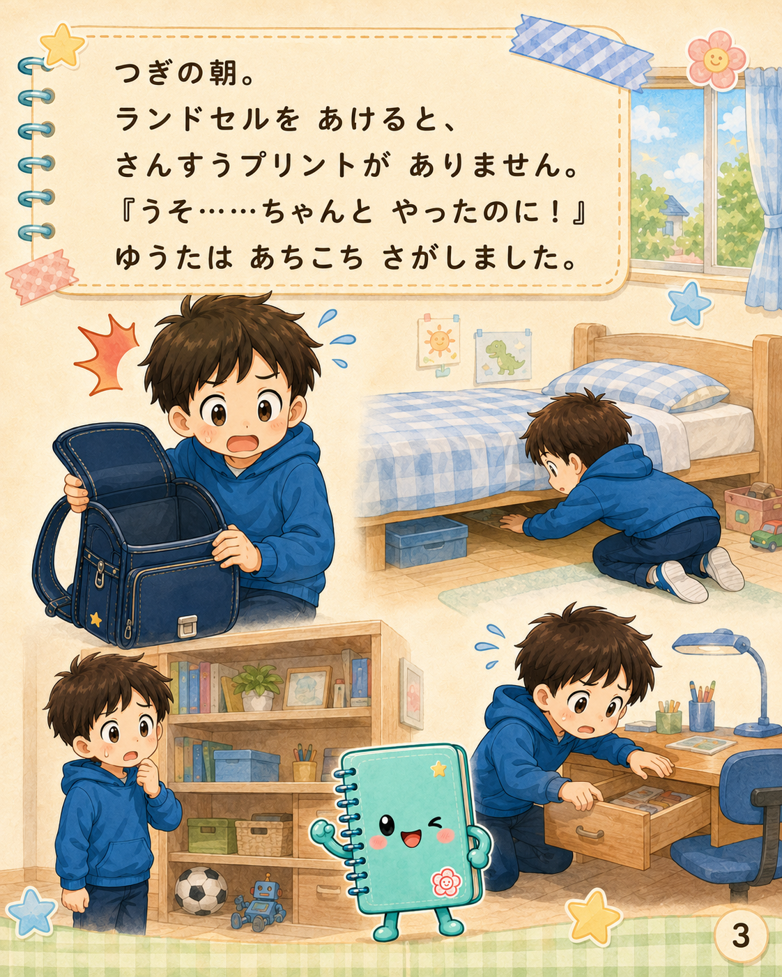 しゅくだいをたべるノート 3ページ目